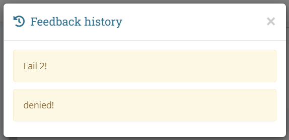 Recent Fail Feedback